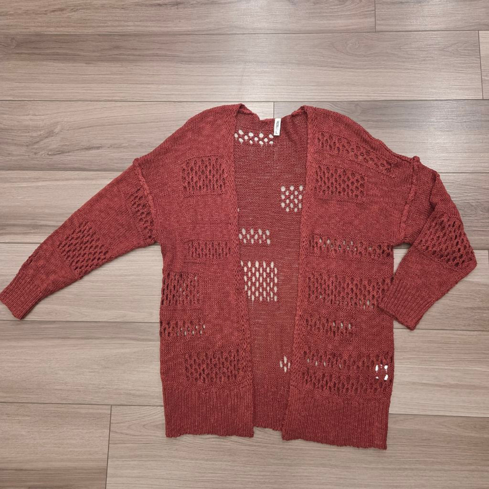 Grecerelle open front lightweight crochet cardigan size large